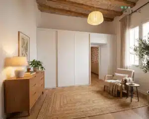 armario puertas correderas blanco dormitorio rustico vaisac mobles