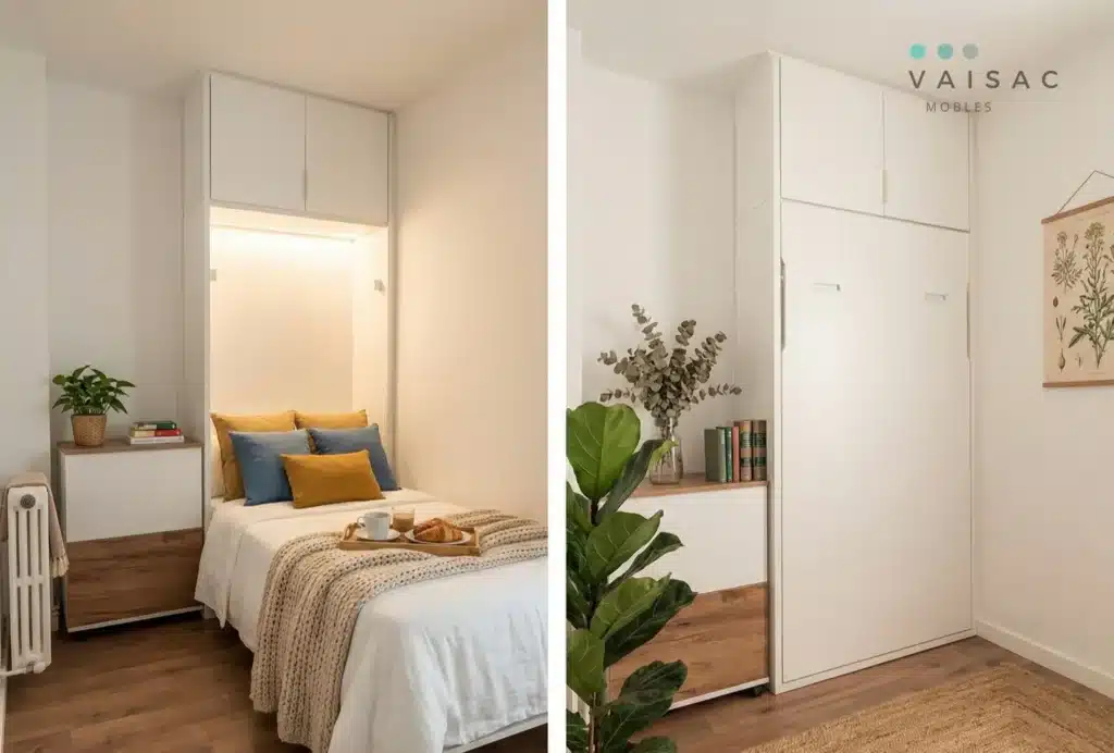 cama abatible vertical blanca abierta cerrada vaisac mobles