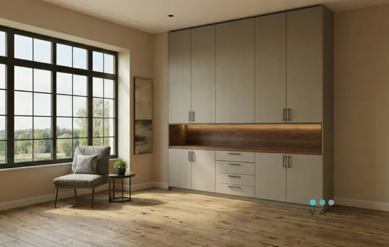 mueble almacenaje pared completo beige roble vaisac mobles